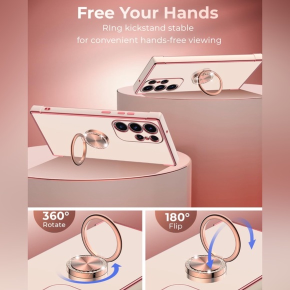 NWT 2 Samsung Galaxy S23 Ultra 5G Cases, Ring Holder Rose Gold Cases (Lot of 2) - Picture 11 of 12